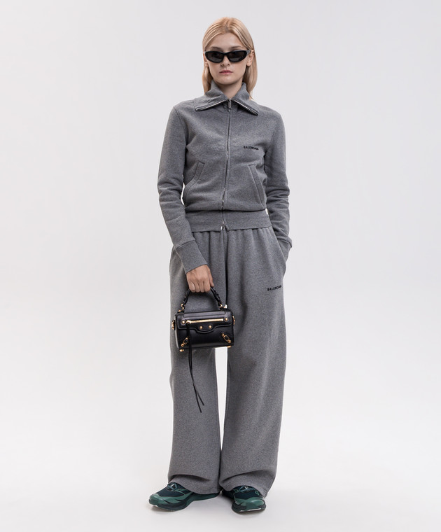 Balenciaga Серая меланжевая спортивная куртка A009S3TUVA4 изображение 2