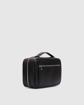 Brunello Cucinelli Черный кожаный несесер MWRLBU441