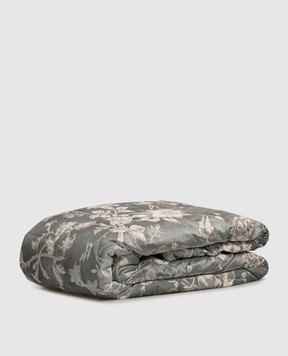 Blumarine Home Серое велюровое покрывало Regale в цветочный узор H0000210085