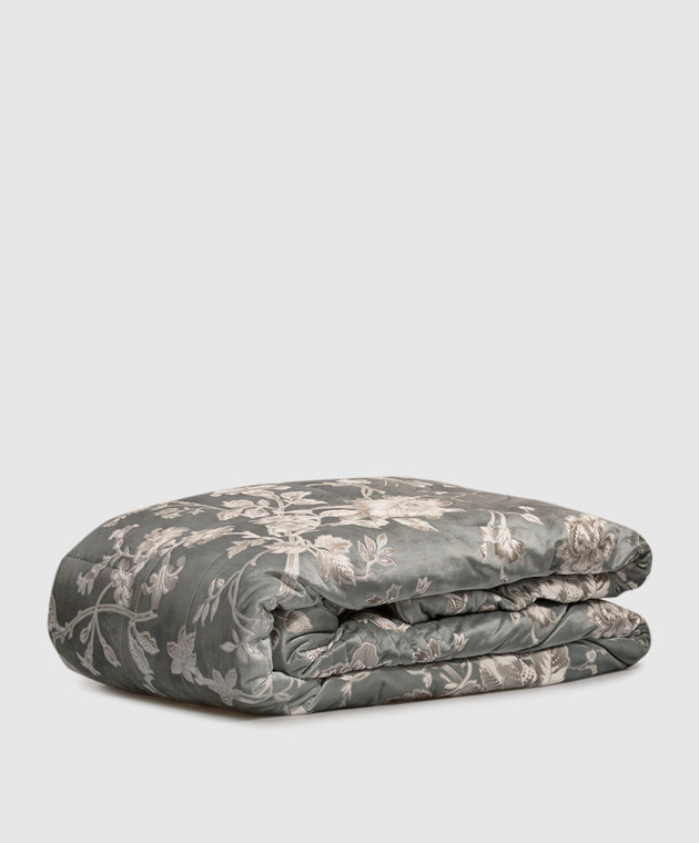 Blumarine Home Серое велюровое покрывало Regale в цветочный узор H0000210085 изображение 2