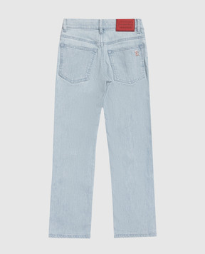 Stefano Ricci Детские голубые джинсы с патчем логотипа YST6103030T0217