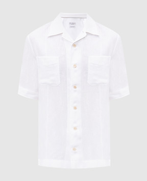 Brunello Cucinelli Біла сорочка з льоном і коноплями MA6780619