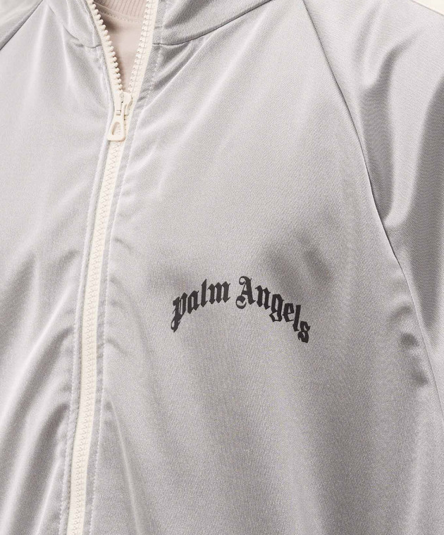 Palm Angels Сіра спортивна куртка з принтом логотипа PMBD08MS26FAB002 зображення 5