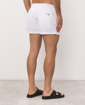 Dolce&Gabbana Белые шорты для плавания с нашивкой логотипа M4F62TON0DK