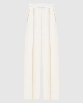 Fabiana Filippi Брюки цвета айвори с леном с цепочкой мониль PAD276F336M150