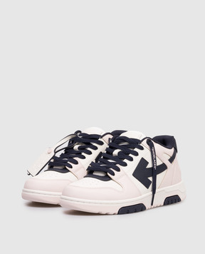 Off-White Розовые кожаные кроссовки Out Of Office OWIA259S26LEA003