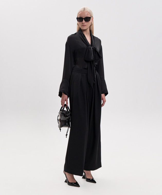 Balmain Черные брюки из шерсти прямого кроя HF1PO170WC09 изображение 2