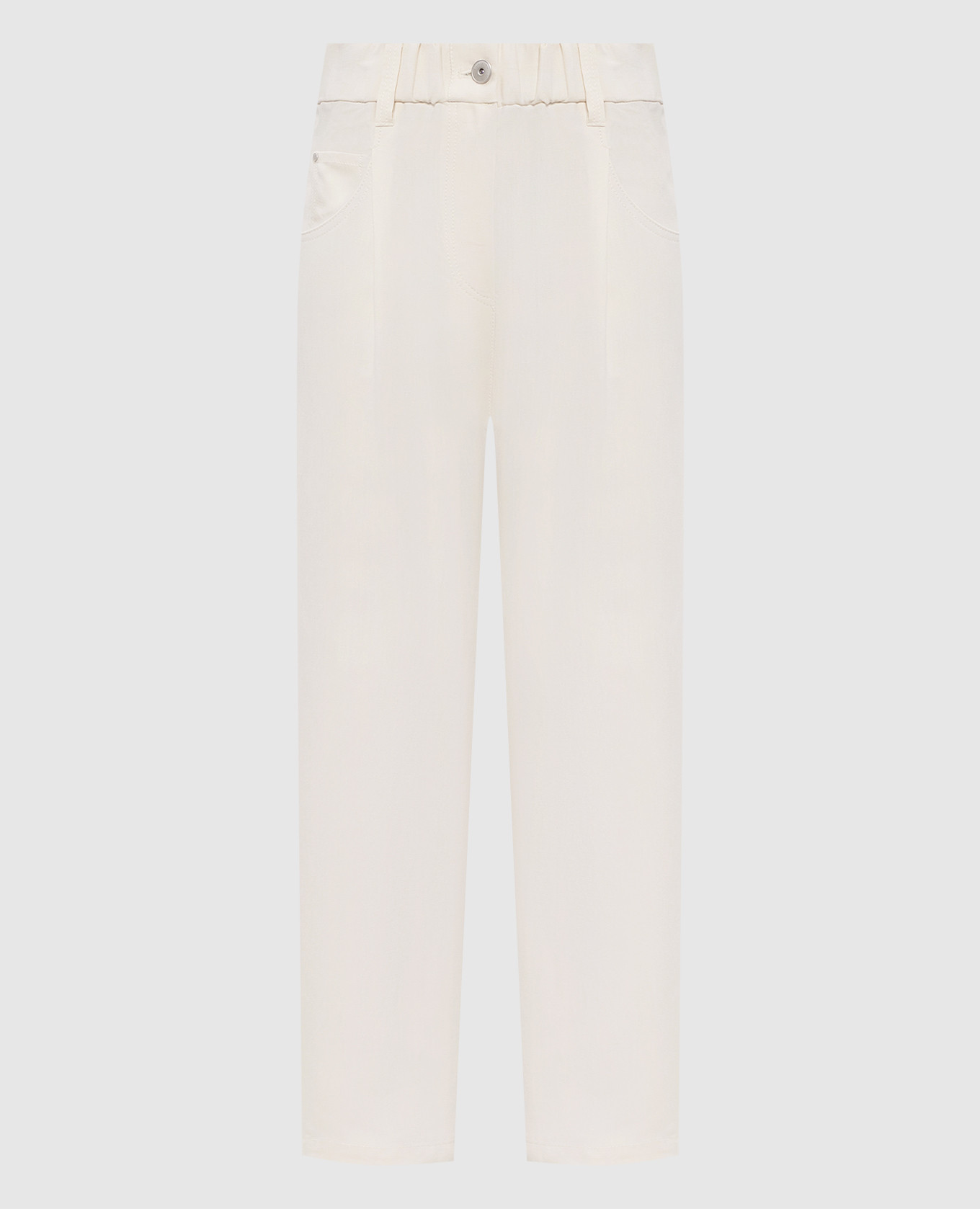 Бежевые брюки с льном