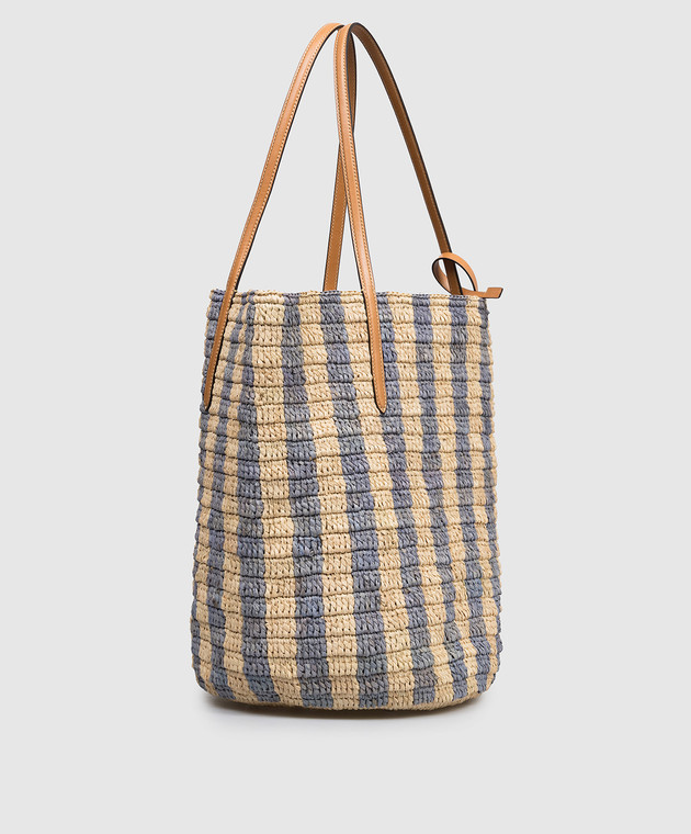 Valentino Бежева сумка-тоут з рафії в смужку 8W2B0R37UHK зображення 3