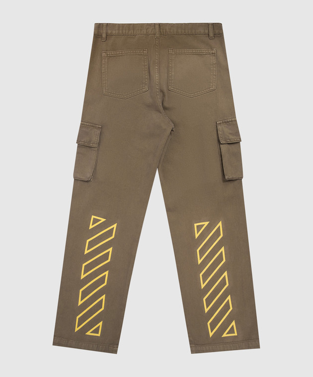 Off-White Дитячі джинси кольору хакі з нашивкою логотипа 44BCF008S26F001 зображення 2