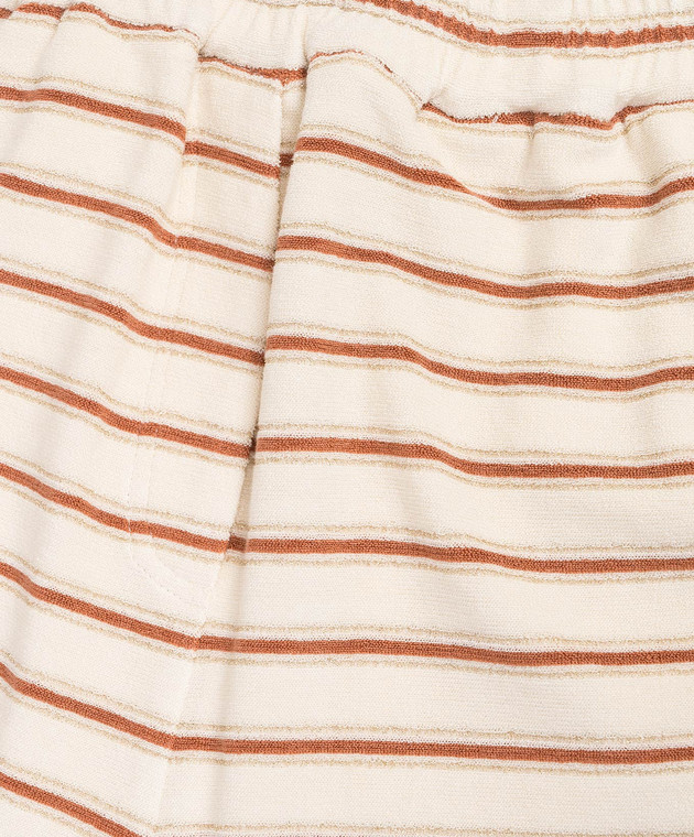 Brunello Cucinelli Дитячі бежеві шорти в смужку з шовком BQ987P261C зображення 3