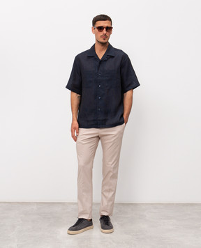 Herno Синя сорочка з льону CM000031U17158