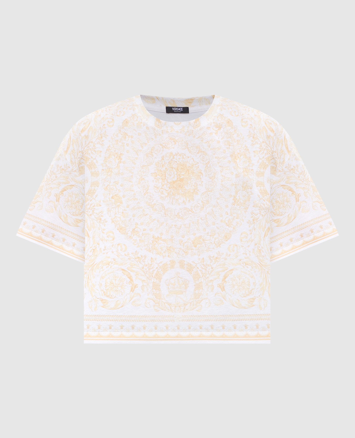 

Белая футболка в принт Barocco Jacquard, Белый, Футболки