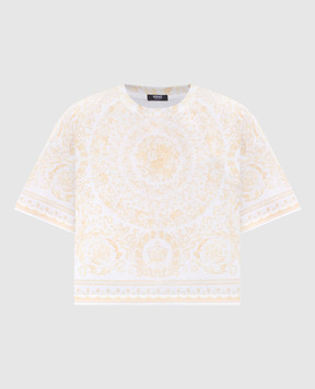 Versace Біла футболка в принт Barocco Jacquard 10231611A17251