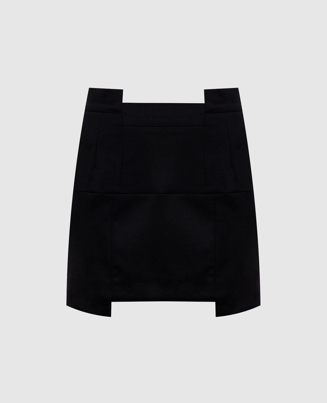 

Черная юбка мини из шерсти, Черный, Юбки узкие