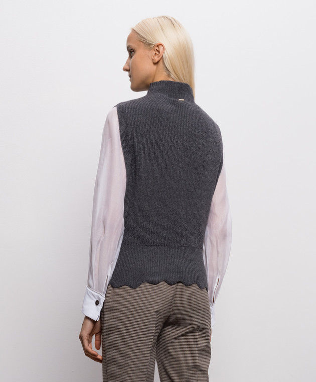 Twinset Серый жилет с брошью 262TP3050 изображение 4