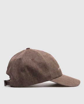 Brunello Cucinelli Коричневая кепка из льна и шерсти MZ4089850