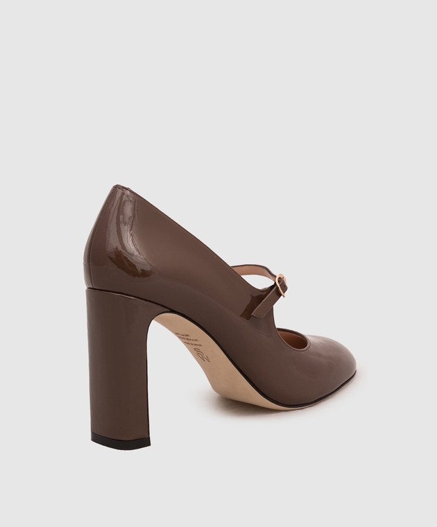 Stuart Weitzman Коричневые кожаные лакированные туфли MARY JANE SM475 изображение 3