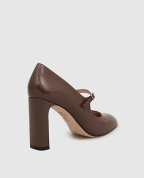 Stuart Weitzman Коричневые кожаные лакированные туфли MARY JANE SM475
