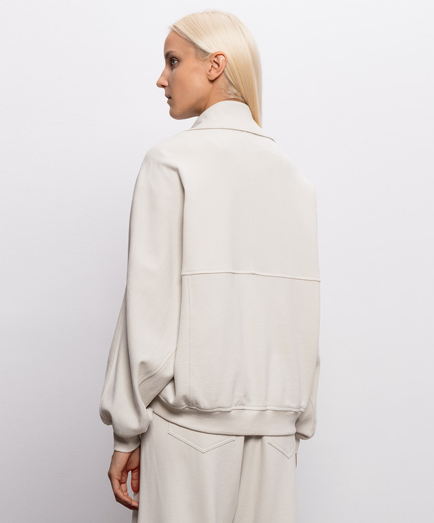 Brunello Cucinelli Спортивная куртка цвета айвори с вышивкой логотипа MN05NB2X06 изображение 4