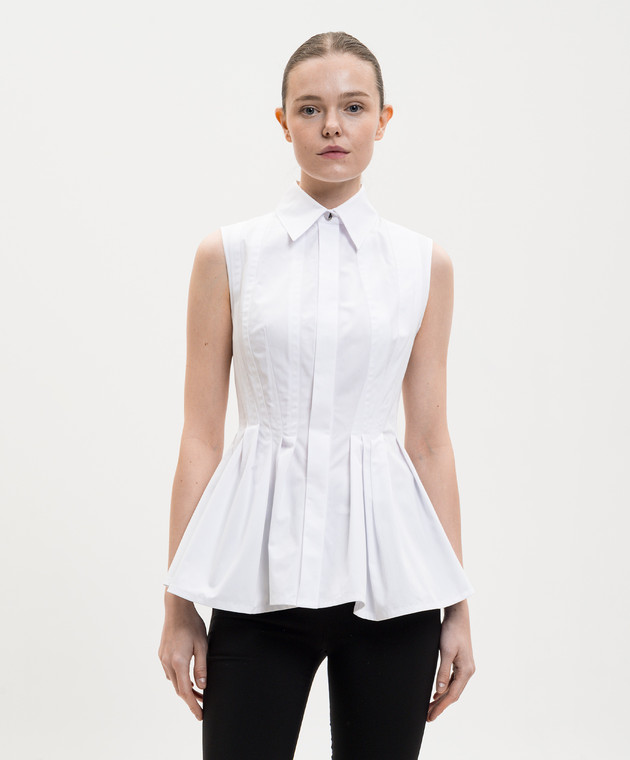 Max Mara Sportmax Белая рубашка CERTOSA без рукавов SPXCERTOSA изображение 3