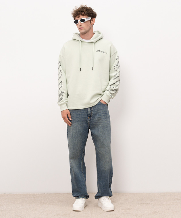Off-White Зеленые худи с принтом логотипа 44MBB12MS26F006 изображение 2