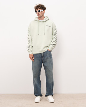 Off-White Зеленые худи с принтом логотипа 44MBB12MS26F006