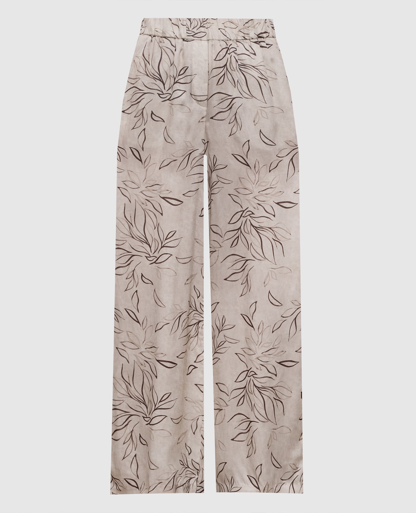 Бежевые палаццо в цветочный принт