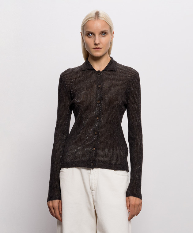 Brunello Cucinelli Кардиган из шелка и шерсти MFR493706 изображение 3