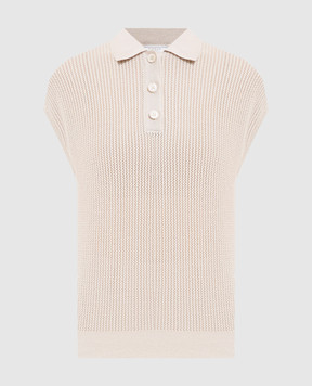 Peserico Бежевий топ з коміром-поло S99106F149173H