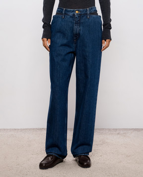 Jil Sander Синие джинсы с фигурными вырезами J03KA0362J45324