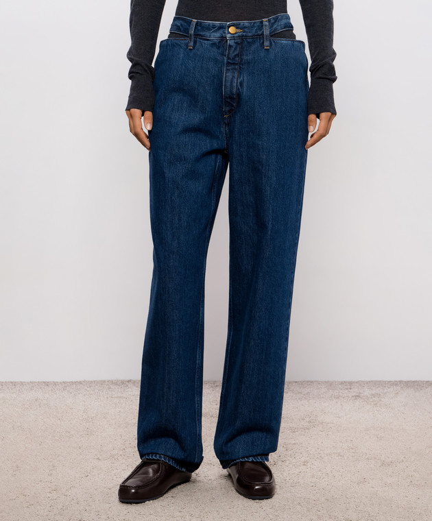 Jil Sander Синие джинсы с фигурными вырезами J03KA0362J45324 изображение 3