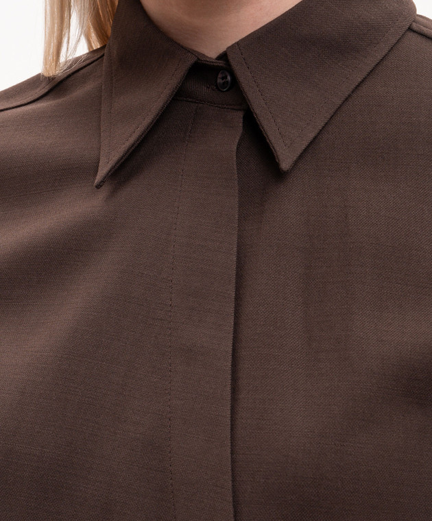 Brunello Cucinelli Коричнева сукня з вовною MP542AB1A1 зображення 5