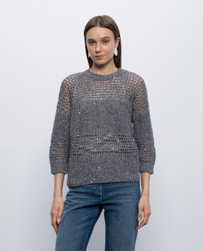 Peserico Серый джемпер из льна S99125F0309322