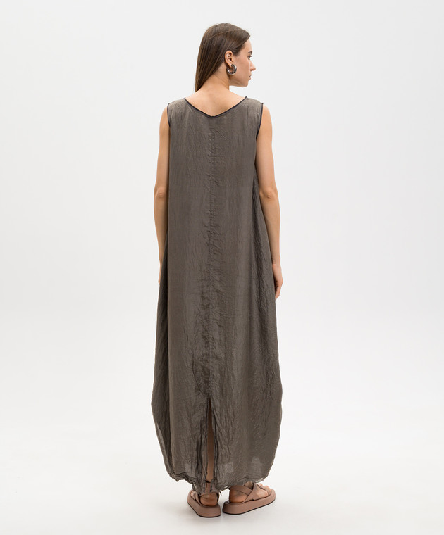 Marc Le Bihan Коричнева сукня із шовку з ефектом жатки 2119 зображення 4