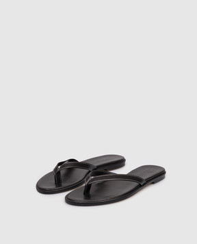 Aeyde Чорні шкіряні шльопанці Melody FSFDMR08FL191SS25800007