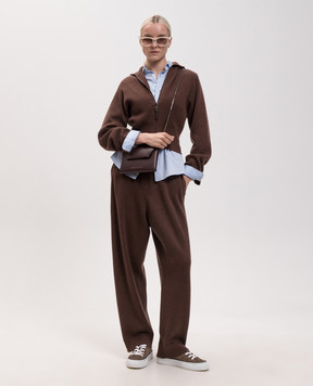 Brunello Cucinelli Коричневый кардиган с кашемиром с люрексом M1E224716P