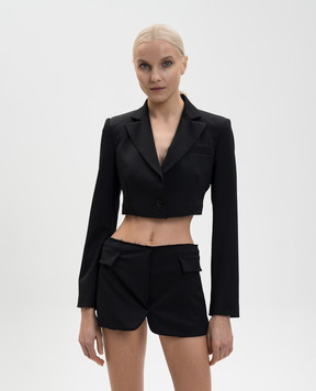 Vetements Чорний укорочений жакет з вовни WE76TJ362B