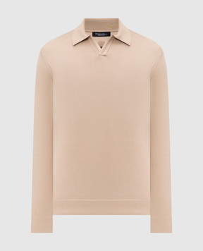 Stefano Ricci Поло бежеве з довгими рукавами з шовком K616440P36F26109