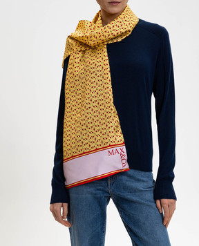 Max & Co Желтый шарф из шелка в геометрический узор MCAASTI