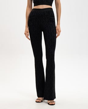 Palm Angels s Чорні штани кльош з люрексом PWHG026R24KNI001