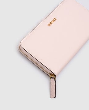 Versace Рожевий шкіряний гаманець з логотипом 10223911A17155