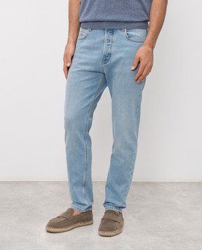 Brunello Cucinelli Голубые джинсы с патчем логотипа M283PO1090