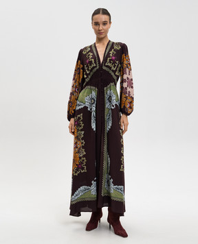 La DoubleJ Бордова сукня максі із шовку DRE0720CRE002BOU01