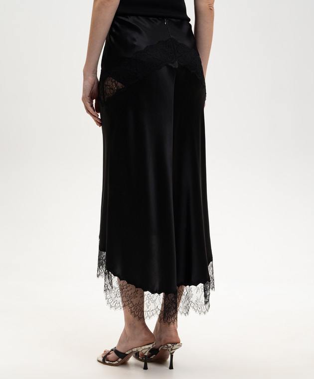 Dolce&Gabbana Черная юбка с шелком F4DD1TFU1AU изображение 4