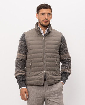Brunello Cucinelli Серый пуховой жилет MV4081797
