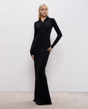 Thierry Mugler Чорна сукня максі з вовною 26P1RO18156029