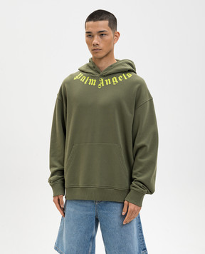 Palm Angels Худі кольору хакі з принтом логотипа PMBB17DS26FLE007