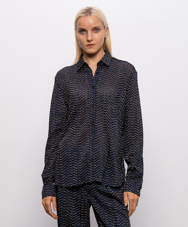 Missoni Синяя блуза с люрексом DS26WJ05BR015R изображение 3