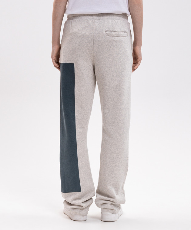 Off-White Серые меланжевые спортивные штаны 2FH00723B изображение 4